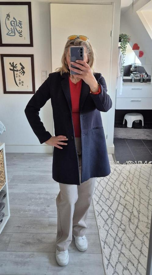 Donkerblauwe lange blazerjas van Esprit | Maat S, Kleding | Dames, Jasjes, Kostuums en Pakken, Zo goed als nieuw, Jasje, Maat 38/40 (M)
