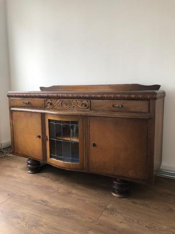 Prachtig Antiek Houten Dressoir – Vintage Stijl, Donkerbruin beschikbaar voor biedingen