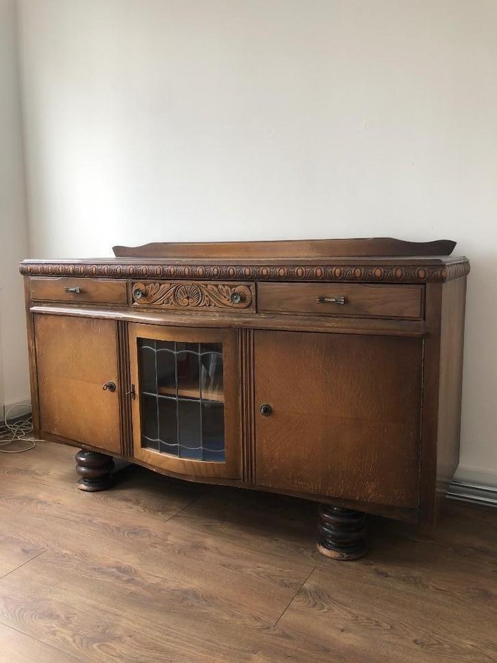 Prachtig Antiek Houten Dressoir – Vintage Stijl, Donkerbruin, Huis en Inrichting, Kasten | Dressoirs, Gebruikt, 150 tot 200 cm