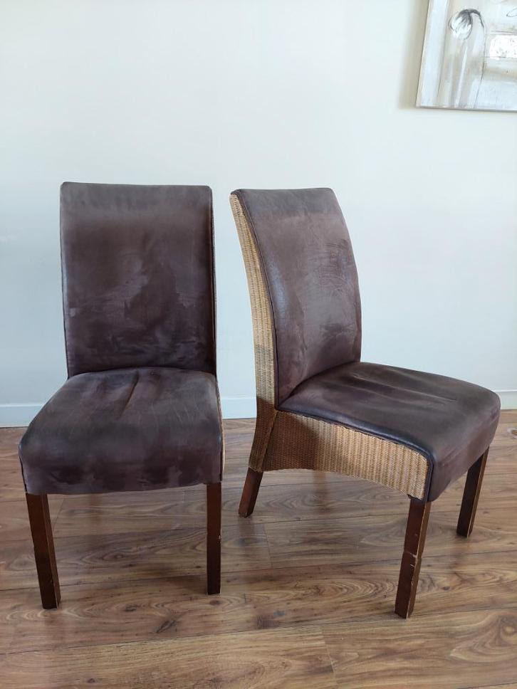Eetkamerstoelen (6x) - Bruine stoelen GEBRUIKT, Huis en Inrichting, Stoelen, Gebruikt, Vijf, Zes of meer stoelen, Riet of Rotan