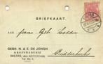 Gebr. N. + E. de Jongh, Grofsmederij, Bolnes - 04.1920 - bri, Ophalen of Verzenden, Briefkaart