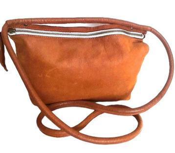 Leren tas - dames schoudertas - crossbody bruin - echt leer beschikbaar voor biedingen