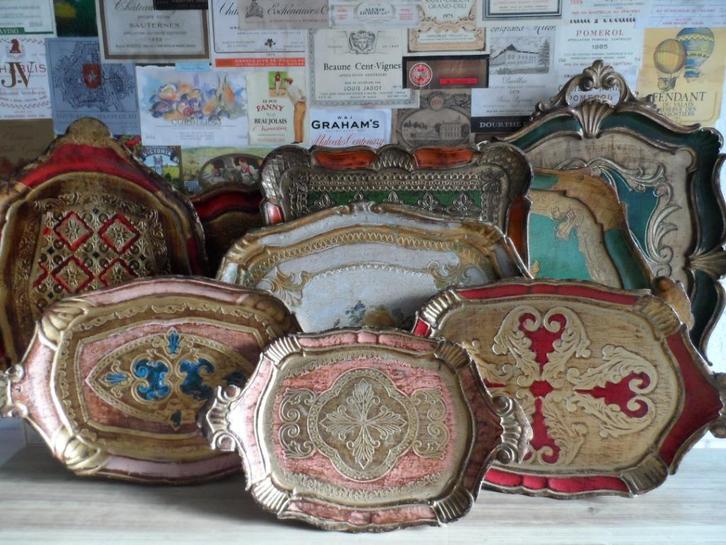 Diverse dienbladen serveerbladen dienblad Catootjeskraam, Antiek en Kunst, Curiosa en Brocante, Ophalen of Verzenden