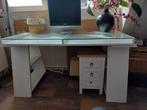 Bureau met glasplaat., Ophalen, Gebruikt, Bureau