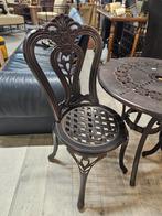 Aluminium Bistro Set - Tafel Ø 65 cm, Gebruikt, Aluminium, Ophalen of Verzenden, Onbekend