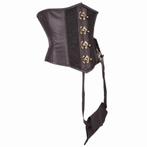 Leren steampunk korset model 21 maat small t/m 6xl, Kleding | Dames, Ondergoed en Lingerie, Ophalen of Verzenden, Bruin, Body of Korset