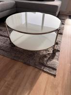 Salontafel wit melkglas met wieltjes, Huis en Inrichting, Tafels | Salontafels, Ophalen, 50 tot 100 cm, Rond, 50 tot 100 cm