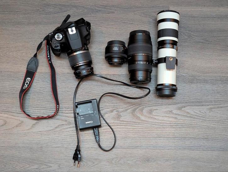 Canon EOS 2000D + Lenzen - Spiegelreflexcamera, Audio, Tv en Foto, Fotocamera's Digitaal, Gebruikt, Spiegelreflex, Canon, 8 keer of meer