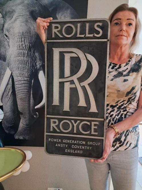 Mooi oud Uniek Rolls Royce plaat van giet aluminium 65cm., Verzamelen, Merken en Reclamevoorwerpen, Gebruikt, Reclamebord, Ophalen of Verzenden