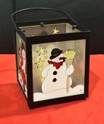 waxinelichthouder/lantaarn gebrandmerkt glas in lood kerst, Ophalen, Gebruikt