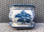 Bonsai pot met onderzetter gemerkt Chinees 13,3x12,8x9,2, Tuin en Terras, Bloempotten, Overige materialen, Nieuw, Ophalen of Verzenden