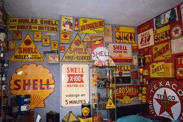 gezocht emaillebord olie blik reclamebord shell 1920 1930 beschikbaar voor biedingen