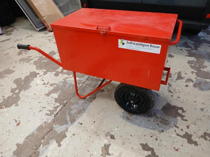 Kruiwagen met gesloten bak en 2 wielen afsluitbaar roestvrij, Doe-het-zelf en Verbouw, Gereedschap | Overige machines, Zo goed als nieuw