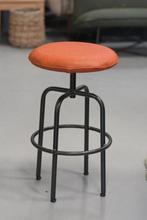 4 x ronde barkruk barstoel ZIPP Jess design metaal & leer