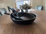Tefal pannenset; wokpan en 3 verschillende koekenpannen, Huis en Inrichting, Keuken | Potten en Pannen, Keramische plaat, Nieuw