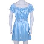 Blauwe heren sissy satijnen nachtjapon / lingerie, Verzenden, Blauw, Nachtkleding