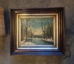 Antiek olieverfschilderij winterlandschap CK vd Walle