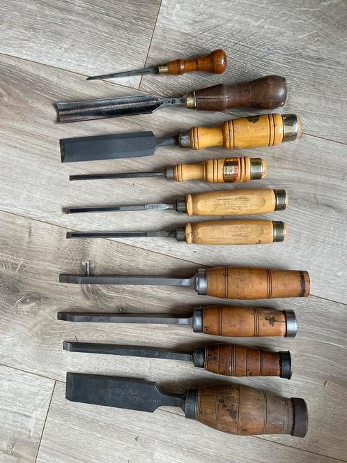 Diverse beitels en guts, Nooitgedragt, Kirschen, Goldenberg, Antiek en Kunst, Antiek | Gereedschap en Instrumenten, Ophalen of Verzenden