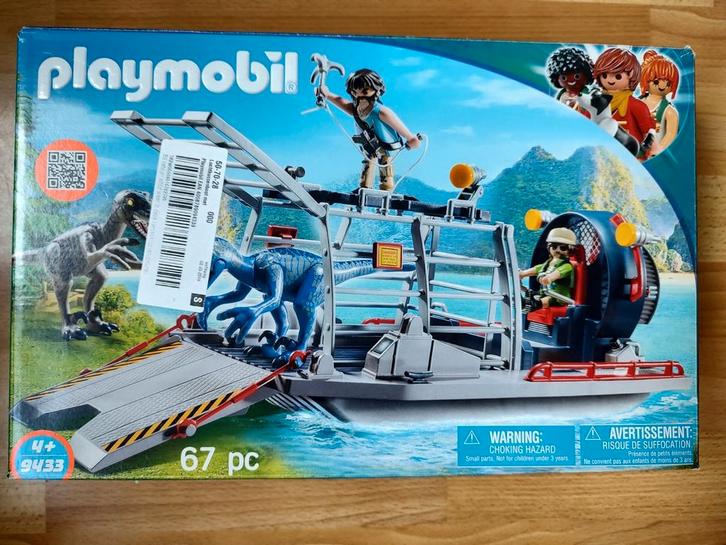 Playmobil Luchtkussenboot met dinokooi - 9433 Compleet!, Kinderen en Baby's, Speelgoed | Playmobil, Zo goed als nieuw, Complete set