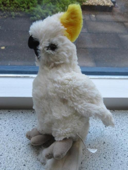 Witte Kaketoe met gele kuif merk PIA Soft Toys dierentuin, Kinderen en Baby's, Speelgoed | Knuffels en Pluche, Zo goed als nieuw
