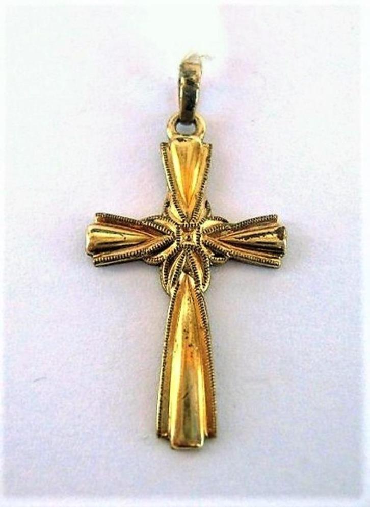 Hangertje verguld kruisje. Advance (932-10), Sieraden, Tassen en Uiterlijk, Kettinghangers, Zo goed als nieuw, Overige materialen