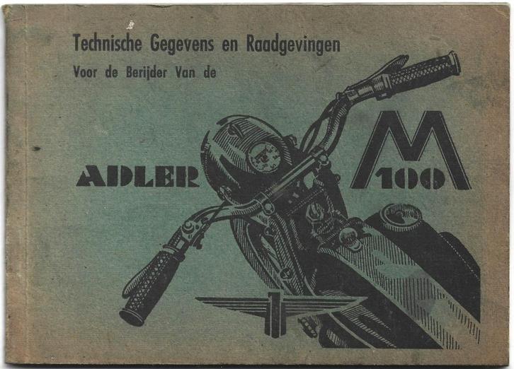 Adler M100 Handleiding, Motoren, Handleidingen en Instructieboekjes, Overige merken, Ophalen of Verzenden