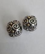 Bicolor Pandora clip bedels zilver met goud, Pandora, Ophalen of Verzenden, Zo goed als nieuw, 1 bedel