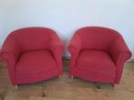 Twee rode fauteuils, Huis en Inrichting, Fauteuils, Ophalen, Gebruikt, 75 tot 100 cm, 50 tot 75 cm