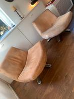 Twee draaifauteuils Coco Dyyk Kenia cognac, Ophalen, Gebruikt, 75 tot 100 cm, Leer