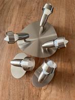 3x massive spotje / plafonlamp/ spots, rvs/ zilver kleurig, Huis en Inrichting, Ophalen, Gebruikt, Metaal of Aluminium, Led