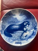 Georg Jensen Wandbord 1986 - Ilder (Bunzing) Jachtplaat Orig, Antiek en Kunst, Antiek | Wandborden en Tegels, Ophalen of Verzenden