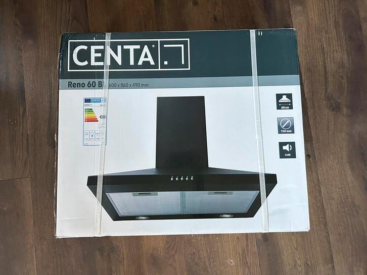 Afzuigkap Centa Reno 60B, Witgoed en Apparatuur, Afzuigkappen, Nieuw, Vrijstaand, Wandschouwkap, 400 tot 600 m³ per uur, Recirculatie