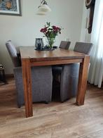 Mooie houten eettafel, Huis en Inrichting, Tafels | Eettafels, Ophalen, 50 tot 100 cm, Zo goed als nieuw, Vijf personen of meer