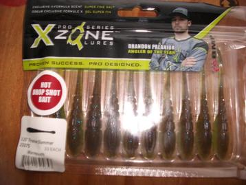 10 stuks X-Zone Finesse Slammer roofvis shads /kunstaas shad beschikbaar voor biedingen