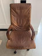 Vintage bureaustoel bruin leer, Huis en Inrichting, Bureaustoelen, Ophalen, Gebruikt, Bruin, Bureaustoel