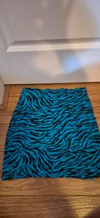 Zwarte Mini Rok met Blauw/Zwart Patroon, Ophalen of Verzenden, Zo goed als nieuw, Blauw, Boven de knie