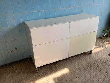 Ikea verrijdbaar tv meubel kast met 2 lades en 2 deuren 