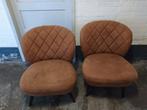 Twee fauteuils cognac kleur, als nieuw, Huis en Inrichting, Fauteuils, Ophalen, 50 tot 75 cm, Leer, 75 tot 100 cm