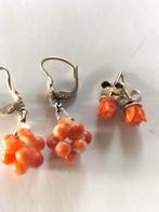 Oude zilveren..koraal hangers & instekers., Sieraden, Tassen en Uiterlijk, Antieke sieraden, Verzenden, Zilver