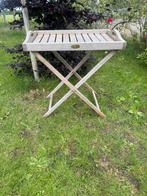 Teakhouten dienblad op onderstel, Tuin en Terras, Ophalen, Gebruikt, Rechthoekig, Teakhout