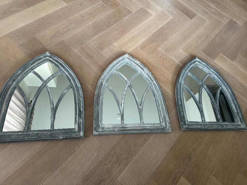 set van 3 spiegels, Huis en Inrichting, Woonaccessoires | Spiegels, Ophalen, Zo goed als nieuw, Minder dan 100 cm, Overige vormen
