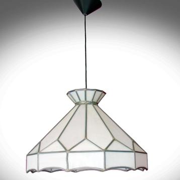Oud glas (uit kerk) in lood hanglamp  beschikbaar voor biedingen