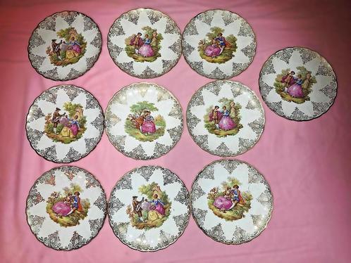 Gebak servies compleet J.G & Z - 10 gebaks bordjes, Antiek en Kunst, Antiek | Servies compleet, Ophalen