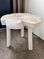 Witte teakhouten bijzettafel te koop, 45 tot 60 cm, Minder dan 55 cm, Romantisch landelijk, Vierkant