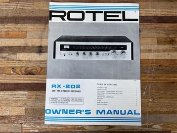 A1366. Handleiding van Rotel RX-202 AM/FM Stereo Receiver