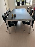 Moderne Keukentafel met Metalen Onderstel, Huis en Inrichting, Tafels | Eettafels, Ophalen, Gebruikt, 100 tot 150 cm, Vijf personen of meer