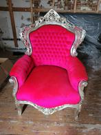 Barokstoel met roze bekleding, Ophalen, Hout, Gebruikt, Barok