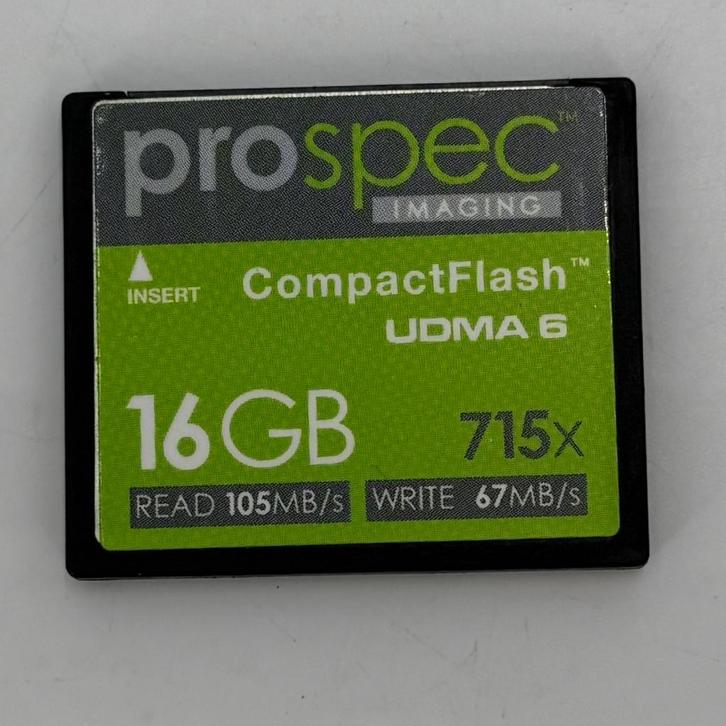 Prospec IMAGING UDMA 6 CompactFlash 16GB 715x, Audio, Tv en Foto, Fotografie | Geheugenkaarten, Zo goed als nieuw