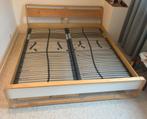 Ikea Anes bed 180 x 200 + lattenbodems, 1 matras, topper, Ophalen, Scandinavisch, hout, Wit, Tweepersoons