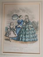 3x Antieke MODE Prenten van Franse Families ca 1800, Antiek en Kunst, Kunst | Etsen en Gravures, Ophalen
